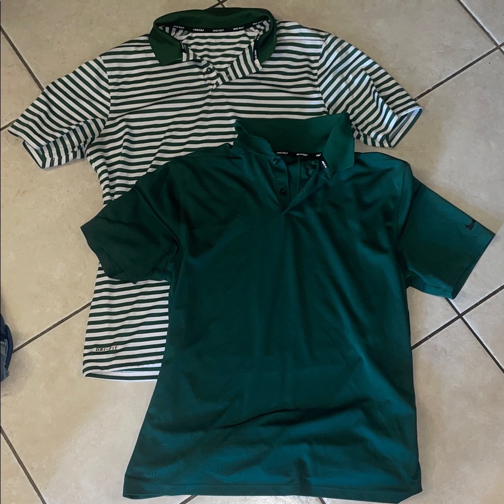Men's Golf Green Polo Pack - Solid and Striped Short-Sleeve Tops